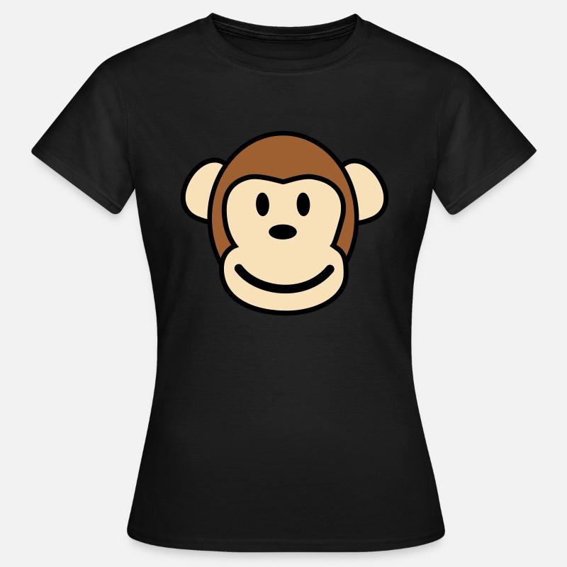 Happy Monkey Glücklicher Affe - Frauen T-Shirt - Schwarz