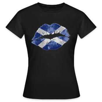 Kiss (Schottland / Ecosse) - T-shirt Femme - noir - Devant - AI Model Female 172 dark (172cm)