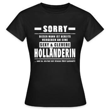 Mann Vergeben - Holländerin Holland Holländer - Frauen T-Shirt - Schwarz - Vorne - AI Model Female 172 dark (172cm)