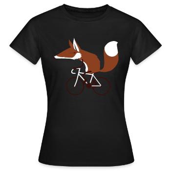 Cycling Fox - Frauen T-Shirt - Schwarz - Vorne - AI Model Female 172 dark (172cm)