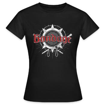 Erotisches Fetisch Erotik BDSM Bondage Geschenk - Frauen T-Shirt - Schwarz - Vorne - AI Model Female 172 dark (172cm)
