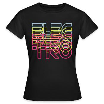 Electro typo - Frauen T-Shirt - Schwarz - Vorne - AI Model Female 172 dark (172cm)