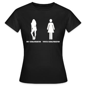 mon petit ami de votre ami - T-shirt Femme - noir - Devant - AI Model Female 172 dark (172cm)