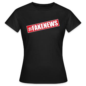 Hashtag Fake News Donald  - T-shirt Femme - noir - Devant - AI Model Female 172 dark (172cm)