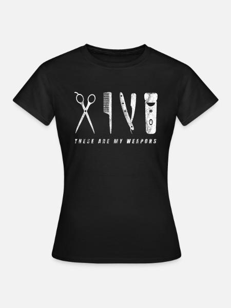 Barber shop barbiers barbier chemise cadeau barbe - T-shirt Femme - noir