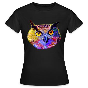 gxp owl owl vector art - Women's T-Shirt - black - Front - AI Model Female 172 dark (172cm)