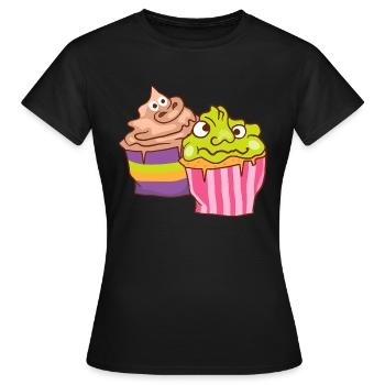 Halloween cupcake muffin cake baking sweets - Women's T-Shirt - black - Front - AI Model Female 172 dark (172cm)