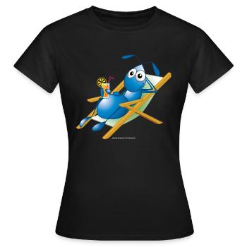 Ameise im Liegestuhl - Frauen T-Shirt - Schwarz - Vorne - AI Model Female 172 dark (172cm)