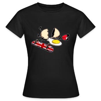 Crack d'oeuf - T-shirt Femme - noir - Devant - AI Model Female 172 dark (172cm)