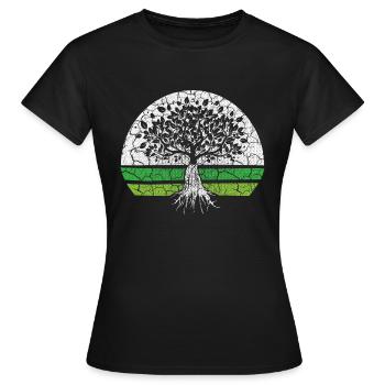Arbre vert Co2 Climat Environnement Transition énergétique écologique bio - T-shirt Femme - noir - Devant - AI Model Female 172 dark (172cm)