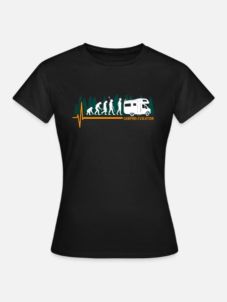 Camping Evolution Wohnmobil - Frauen T-Shirt - Schwarz