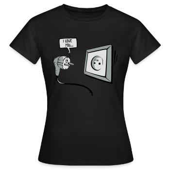 I love you - T-shirt Femme - noir - Devant - AI Model Female 172 dark (172cm)
