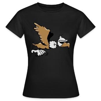 Vulture witty flying sunglasses - Women's T-Shirt - black - Front - AI Model Female 172 dark (172cm)