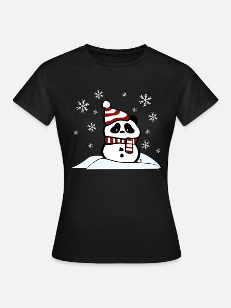 schneepanda - Frauen T-Shirt - Schwarz