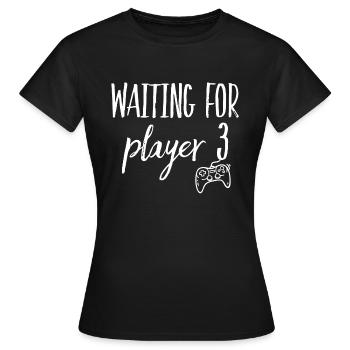 Grossesse bébé enceinte joueur 3 - T-shirt Femme - noir - Devant - AI Model Female 172 dark (172cm)