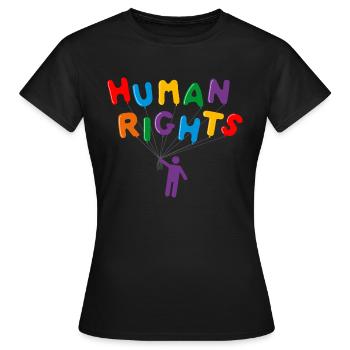 Droits humains - T-shirt Femme - noir - Devant - AI Model Female 172 dark (172cm)