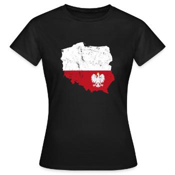 Pologne drapeau polonais aigle Polska cadeau - T-shirt Femme - noir - Devant - AI Model Female 172 dark (172cm)
