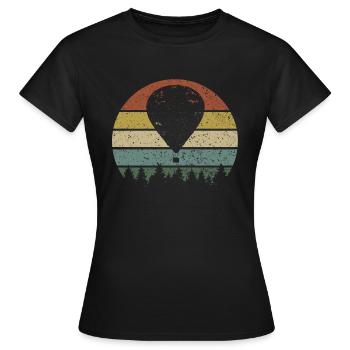 Montgolfière - Balade en montgolfière - Balade en montgolfière - T-shirt Femme - noir - Devant - AI Model Female 172 dark (172cm)