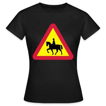 Avertissement de cheval - T-shirt Femme - noir - Devant - AI Model Female 172 dark (172cm)