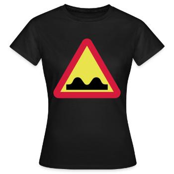 Warnschild für holprige Straße - Frauen T-Shirt - Schwarz - Vorne - AI Model Female 172 dark (172cm)