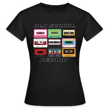 Old school Record - T-shirt Femme - noir - Devant - AI Model Female 172 dark (172cm)