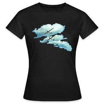 Route nuageuse planeurs planeurs - T-shirt Femme - noir - Devant - AI Model Female 172 dark (172cm)