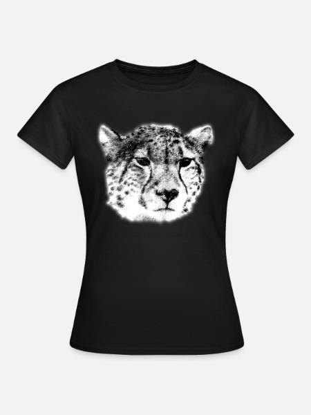Gepard Portrait - Frauen T-Shirt - Schwarz