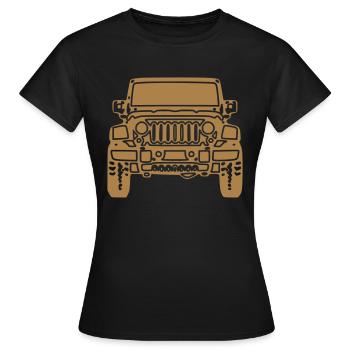 Wrangler vorne - Frauen T-Shirt - Schwarz - Vorne - AI Model Female 172 dark (172cm)