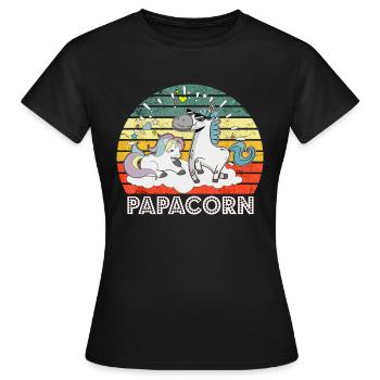Papa Unicorn Papa Et Bébé Father s Day - T-shirt Femme - noir - Devant - AI Model Female 172 dark (172cm)