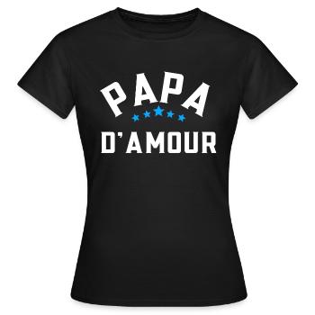 Papa d'amour - T-shirt Femme - noir - Devant - AI Model Female 172 dark (172cm)