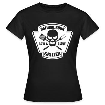 Barbecue barbecue barbecue naturel barbecue naturel chef - T-shirt Femme - noir - Devant - AI Model Female 172 dark (172cm)