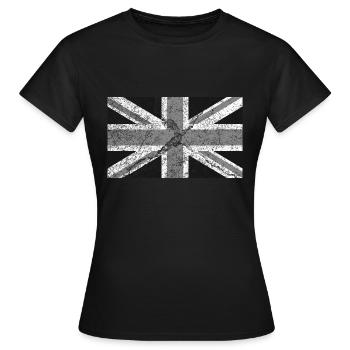 Grunge Britain Flag - Women's T-Shirt - black - Front - AI Model Female 172 dark (172cm)