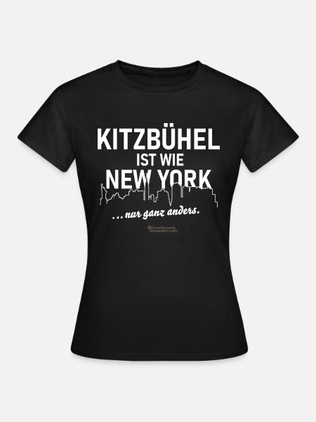 Kitzbühel ist wie New York 😁 Spruch - Frauen T-Shirt - Schwarz
