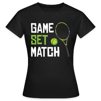 Game Set Match Tennis - Frauen T-Shirt - Schwarz - Vorne - AI Model Female 172 dark (172cm)