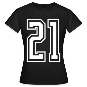 21 Numéro de numéro - T-shirt Femme - noir - Devant - AI Model Female 172 dark (172cm)