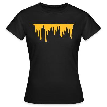 Dripping cheese strip - Women's T-Shirt - black - Front - AI Model Female 172 dark (172cm)