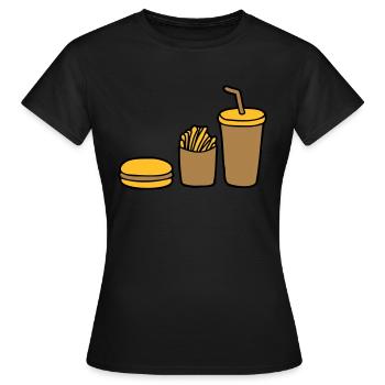 Burger Fries Cola - Women's T-Shirt - black - Front - AI Model Female 172 dark (172cm)