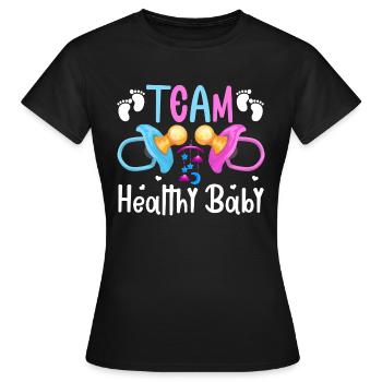 Gender Reveal Party Équipe Bébé en bonne santé - T-shirt Femme - noir - Devant - AI Model Female 172 dark (172cm)