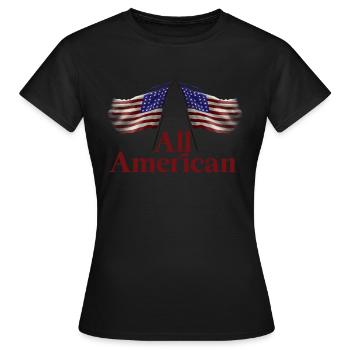 All American - Women's T-Shirt - black - Front - AI Model Female 172 dark (172cm)