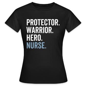 Protecteur Guerrier Héros Infirmière - T-shirt Femme - noir - Devant - AI Model Female 172 dark (172cm)