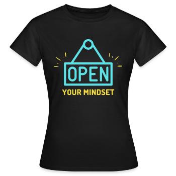 Open your mindset - T-shirt Femme - noir - Devant - AI Model Female 172 dark (172cm)