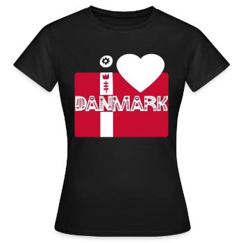 Dänemark - Frauen T-Shirt - Schwarz - Vorne - AI Model Female 172 dark (172cm)