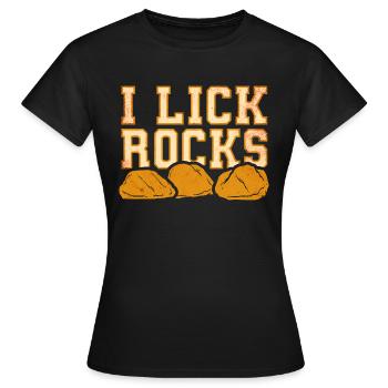 Je lèche des pierres - Géologue - T-shirt Femme - noir - Devant - AI Model Female 172 dark (172cm)