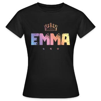 Emma - Frauen T-Shirt - Schwarz - Vorne - AI Model Female 172 dark (172cm)