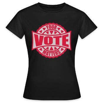 votre vote compte citation - T-shirt Femme - noir - Devant - AI Model Female 172 dark (172cm)