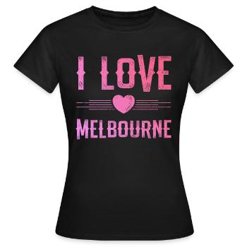 I Love Melbourne - Frauen T-Shirt - Schwarz - Vorne - AI Model Female 172 dark (172cm)