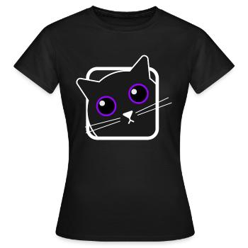 Süße Katze Cat Widget - Frauen T-Shirt - Schwarz - Vorne - AI Model Female 172 dark (172cm)