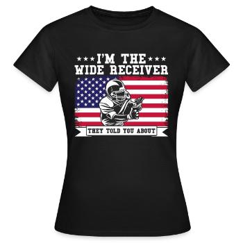 Football Game Football Player American Football - Women's T-Shirt - black - Front - AI Model Female 172 dark (172cm)