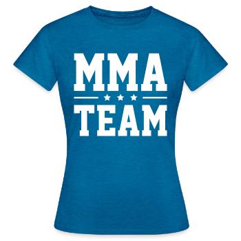 Mma Team - Frauen T-Shirt - Antikblaues Saphir meliert - Vorne - AI Model Female 172 dark (172cm)