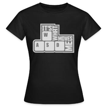 c’est ce qui m’émeut - T-shirt Femme - noir - Devant - AI Model Female 172 dark (172cm)